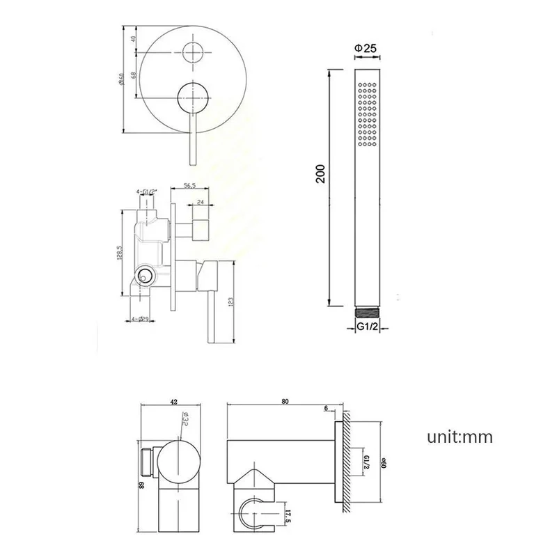 Wall Mounted Shower System With Slick Polished Chrome Dual Handle Mixer Faucet And 8 Inch Rain Showerhead Plus Handheld Sprayer For Stress Free Bath Time