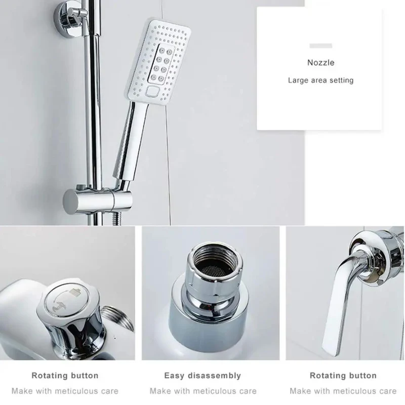 Slick Wall Mounted Shower System With Premium Chrome Finish Single Handle Faucet Bathtub Spout Rain Shower Head Handheld Sprayer Water Saving Bubbler Smooth Hot Cold Control For A Pro Level Massage Experience In Your Daily Routine