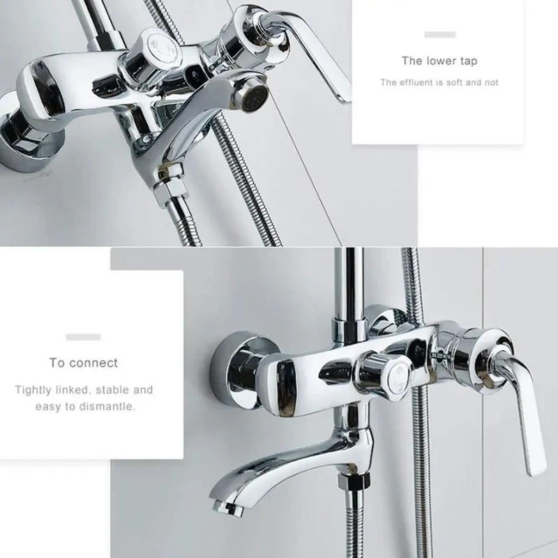 Slick Wall Mounted Shower System With Premium Chrome Finish Single Handle Faucet Bathtub Spout Rain Shower Head Handheld Sprayer Water Saving Bubbler Smooth Hot Cold Control For A Pro Level Massage Experience In Your Daily Routine