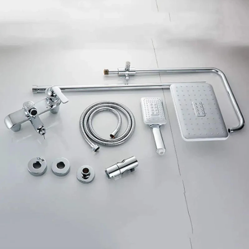 Slick Wall Mounted Shower System With Premium Chrome Finish Single Handle Faucet Bathtub Spout Rain Shower Head Handheld Sprayer Water Saving Bubbler Smooth Hot Cold Control For A Pro Level Massage Experience In Your Daily Routine