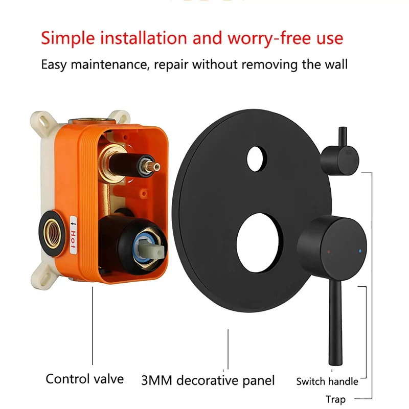 Sleek Matte Black Shower System With Tub Spout And Heavy Duty Brass Wall Mounted Bath Kit Featuring Slick Three Setting Handheld Sprayer Plus Flexible 180 Degree Rotating Arm For Upgraded Bathroom Setup