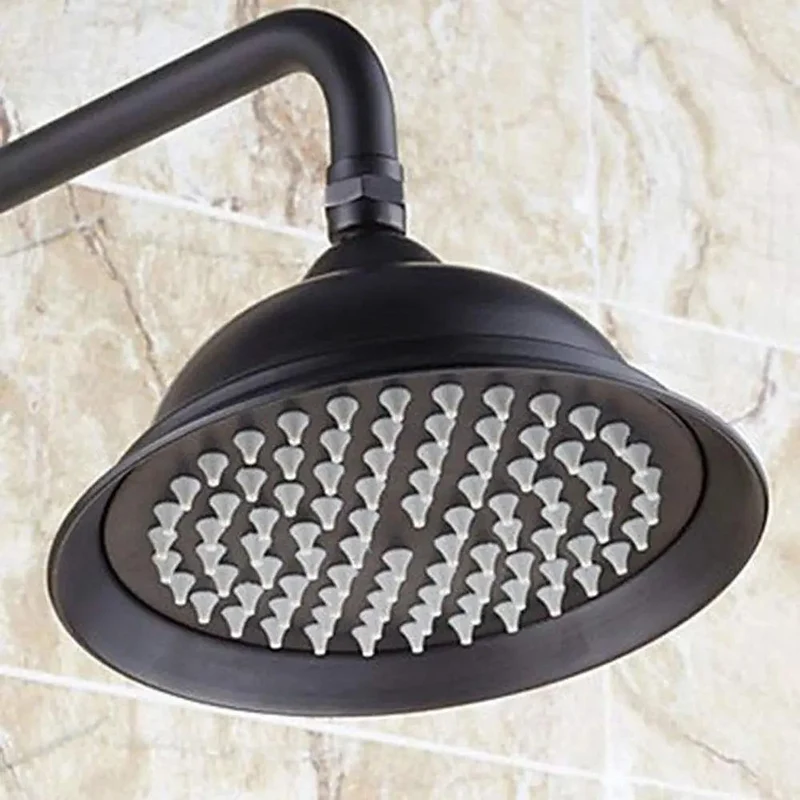 Badass Retro Solid Brass Shower Column Set with Bathtub Faucet and Black Finish Wall Mount Shower System including Handheld Sprayer and High Pressure Multi Function Control Tap Durable Build