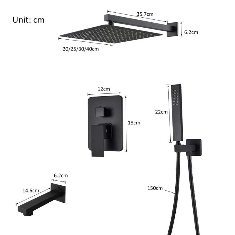 Badass Matte Black Wall Mounted Shower System With Concealed Multi Function Faucet Dual Shower Heads And Slick Tub Spout For A Straight Up Game Changing Bathroom Experience Today