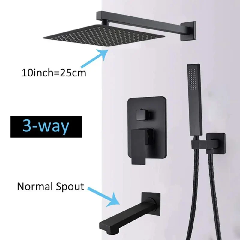 Badass Matte Black Wall Mounted Shower System With Concealed Multi Function Faucet Dual Shower Heads And Slick Tub Spout For A Straight Up Game Changing Bathroom Experience Today