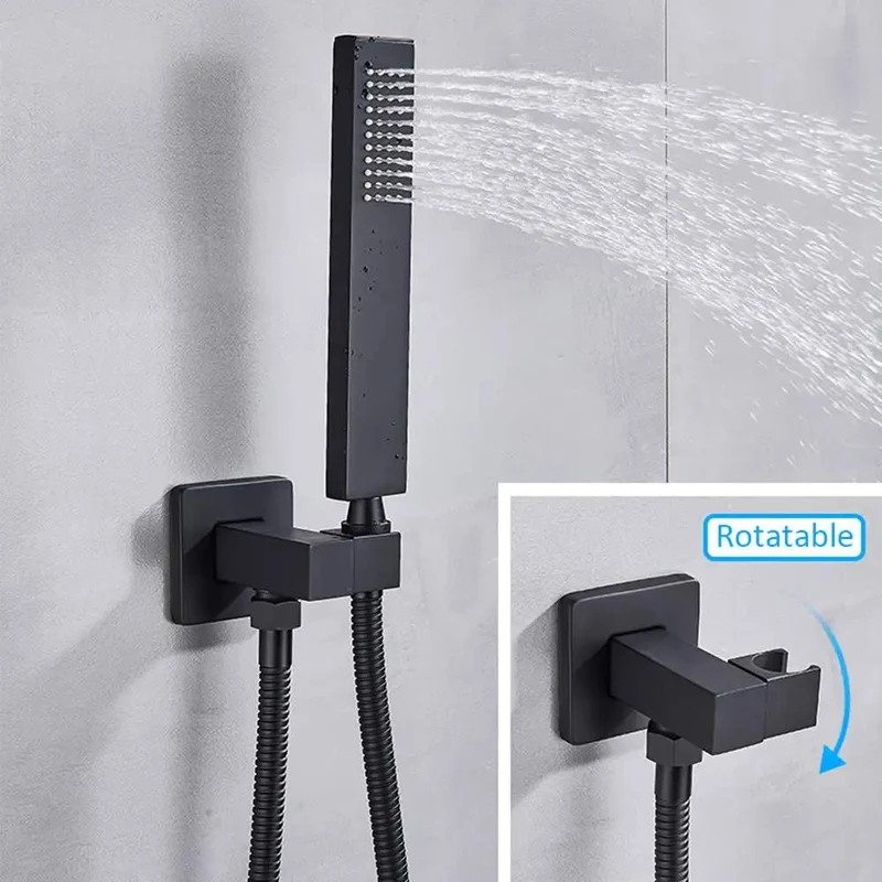 Badass Matte Black Wall Mounted Shower System With Concealed Multi Function Faucet Dual Shower Heads And Slick Tub Spout For A Straight Up Game Changing Bathroom Experience Today