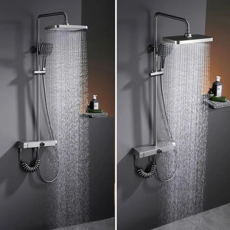 Heavy Duty Thermostatic Shower System With Four Function Brass Faucet Wall Mount Combo Featuring Multimode Handheld Sprayer Tub Spout And Quick Rinse Bidet For Zero Drama Bathroom Upgrades