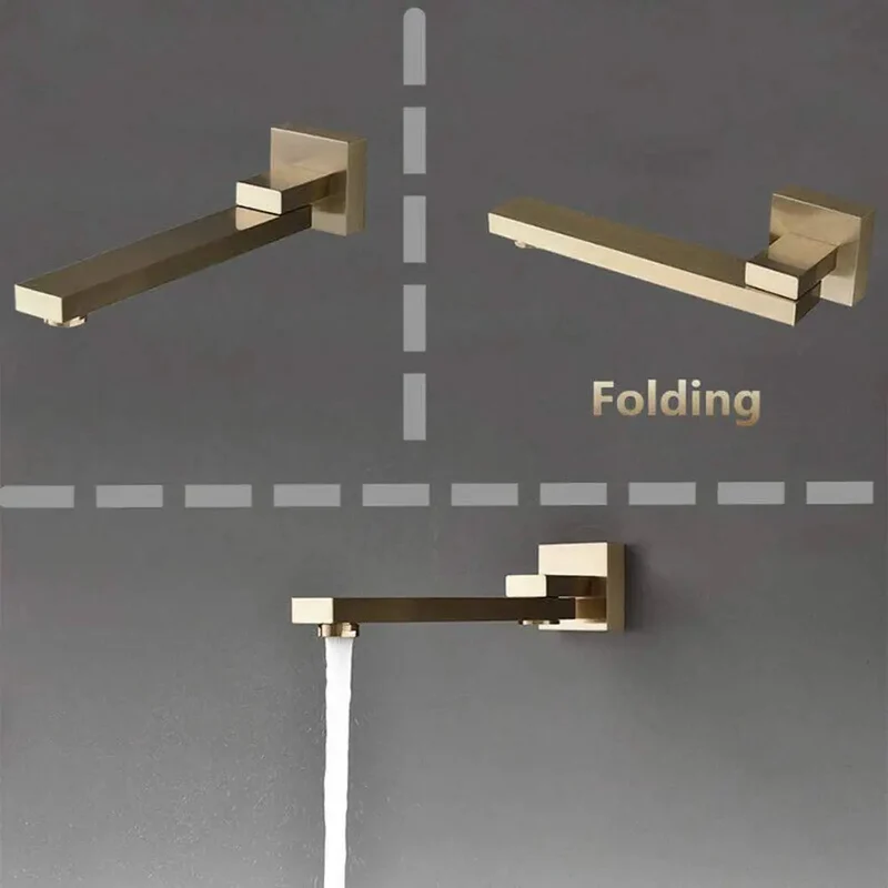 Top Shelf Brushed Gold Ceiling Mount Shower System Featuring Heavy Duty Square Rainfall Head And Smooth Handheld Sprayer With Complete Multi Outlet Fixture Setup For Modern Bathrooms