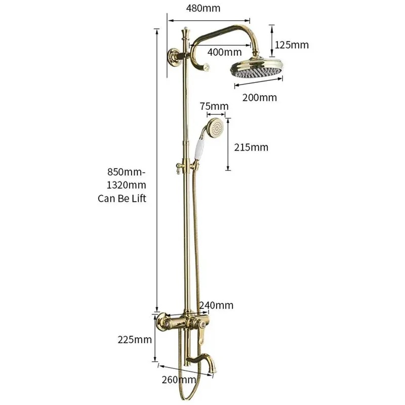 Super Satisfying 8 Inch Rainfall Shower System With Sleek Gold Finish Hella Smooth High Pressure Massage Combo Single Handle Faucet And Handheld Sprayer Whole House Upgrade
