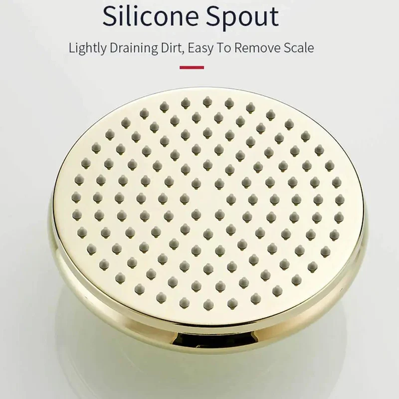 Super Satisfying 8 Inch Rainfall Shower System With Sleek Gold Finish Hella Smooth High Pressure Massage Combo Single Handle Faucet And Handheld Sprayer Whole House Upgrade
