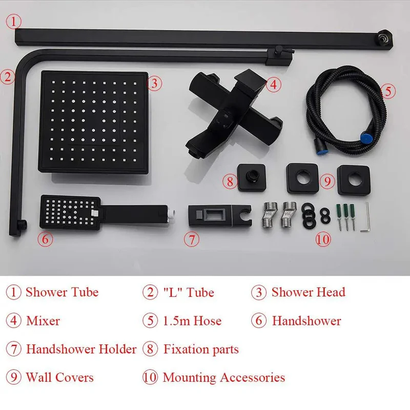 Slick Matte Black Shower System With Single Handle Control And Three Spray Handheld Showerhead For Your Bathroom Upgrade, Includes Rotating Bathtub Faucet To Amp The Vibe And Deliver A Fresh Shower Flow That Hits Different.