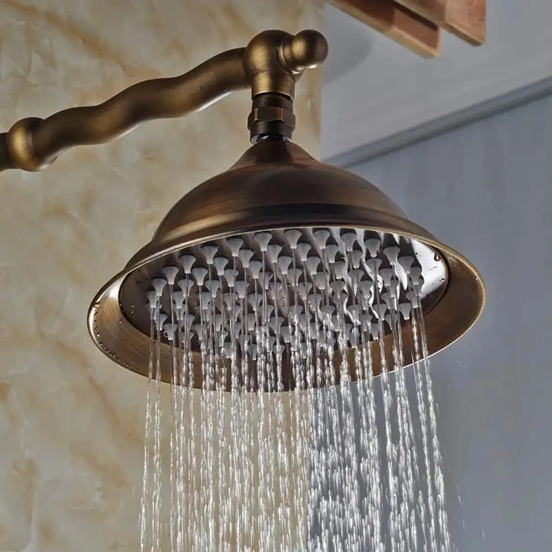 Top Shelf Antique Shower System With Heavy Gauge Rainfall Head And Ergonomic Handheld Sprayer Designed For Smooth Single Handle Control And No Fuss Wall Mount Install Delivering Premium Everyday Flow