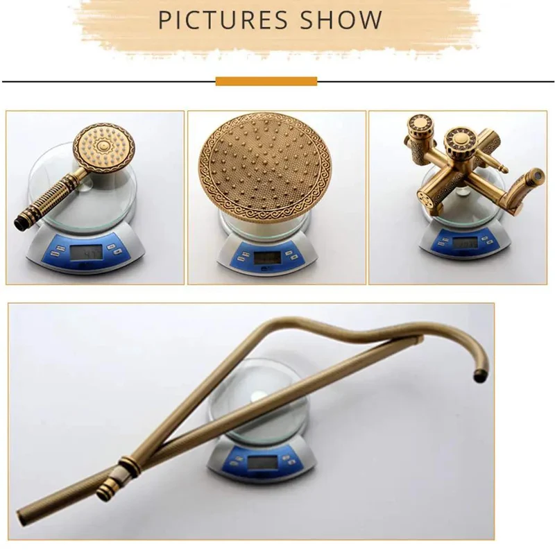 Antique Bronze Shower System Wall Mounted Multifunction Single Handle Hot And Cold Faucet Combo With Spray Head Handheld Sprayer Bath Tub Spout Heavy Duty Smooth Flow Quick Hookup Tough Build