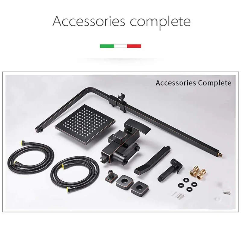 Badass Matte Black 4-in-1 Shower System, Heavy-Duty Multifunction Shower Combo With Single Handle, High-Pressure Handheld Showerhead, Tub Spout, Bidet Sprayer, Swanky Dual Control Bathroom Showstopper.