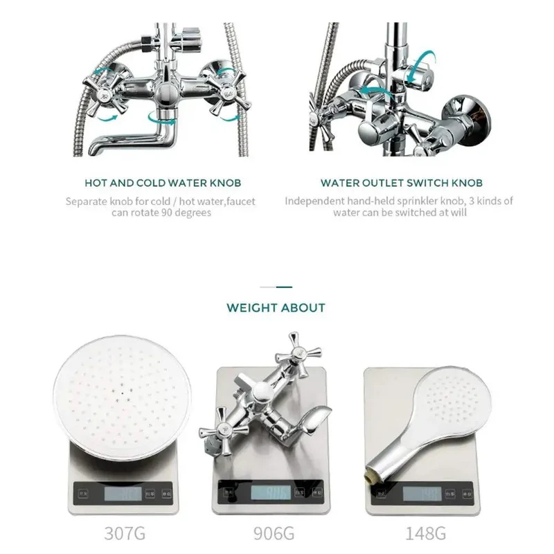 Turn Your Bath Setup Into A Rock Solid Retreat With This Eight Inch Wall Mounted Shower System In Brass Chrome Featuring A Multifunction Showerhead Handheld Shower And Bathtub Faucet