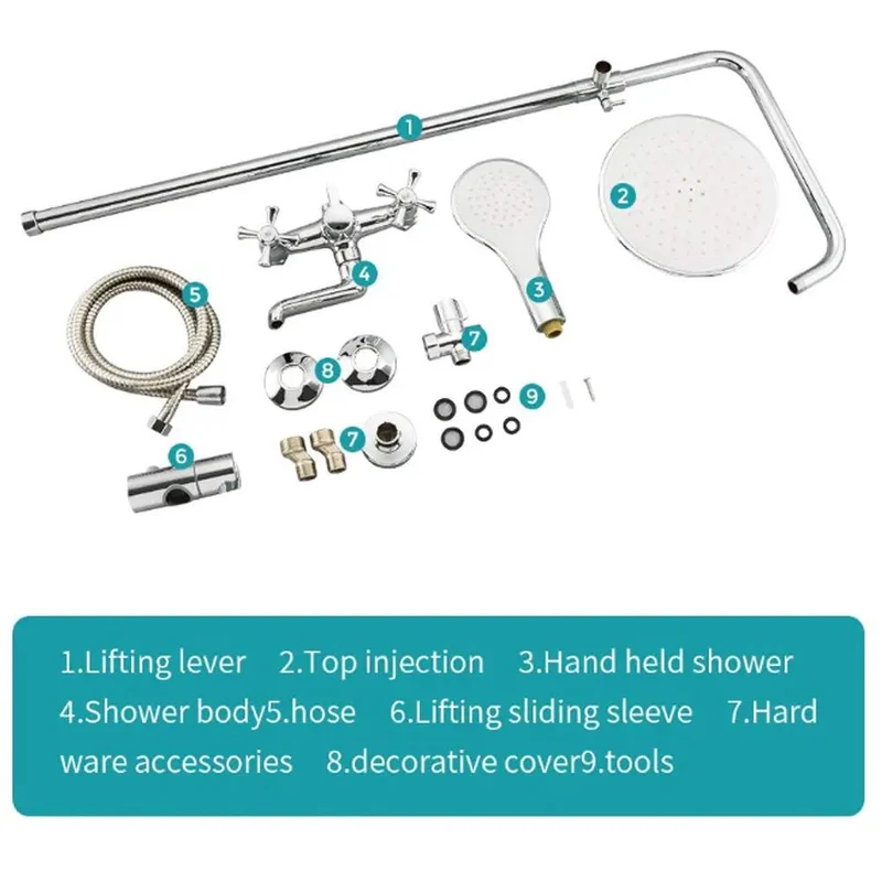 Turn Your Bath Setup Into A Rock Solid Retreat With This Eight Inch Wall Mounted Shower System In Brass Chrome Featuring A Multifunction Showerhead Handheld Shower And Bathtub Faucet
