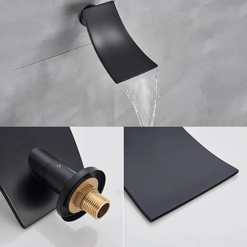 Top Shelf Slick Black Shower System With Battery Free Digital Display And Waterfall Tub Spout Includes 10 Inch Rainhead And Handy Sprayer Zero Fuss Luxury Bath Fixtures
