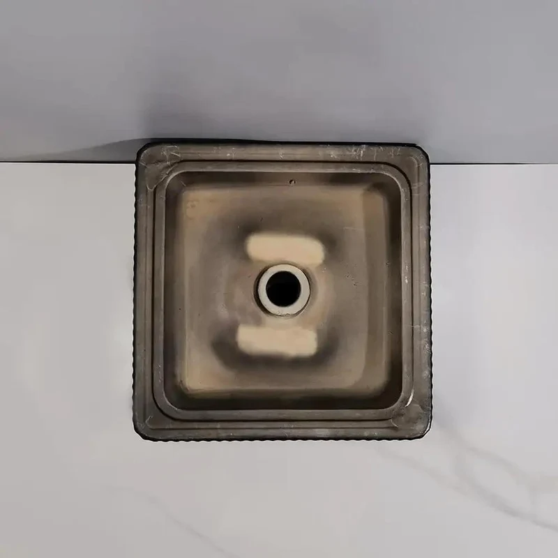Elegant Square Ceramic Vessel Sink Adds Major Class To Your Home Or Hotel Vanity Setup Cleanable Countertop Basin With Sleek Curves For Modern Bathroom Vibes Upgrade Your Daily Wash Routine With This Slick Art Design