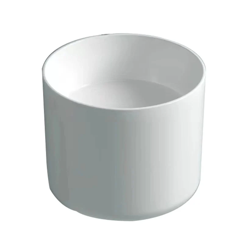 Slick White Ceramic Vessel Sink For Countertop Or Wall Mount Bathroom Basin High Gloss Porcelain Heavy Duty Finish Easy Peasy Setup Fresh Round Bath Spa Vibe Top Shelf Vanity Bowl Modern Refresh