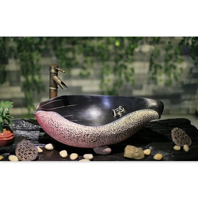 Heavy Duty Rock Resin Vessel Sink For Above Counter Bathroom Vanities Includes Faucet Frosted Pink Glaze Zero Fuss Cleanup Built Tight And Made To Ride Through Any Daily Grind Or Hotel Setup