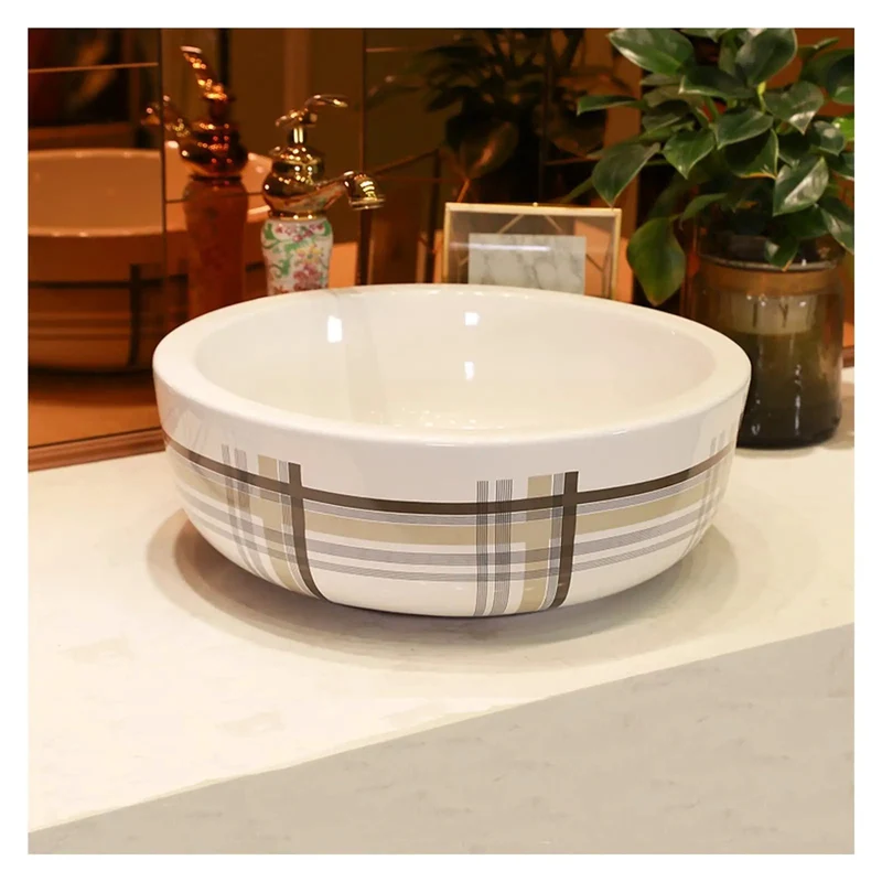 Heavy Duty Round Ceramic Vessel Sink For Modern Bathroom Countertop Slick Porcelain Lavatory Basin No Hassle Above Counter Vanity Bowl Top Shelf Setup With Dope Finish And Clean Lines