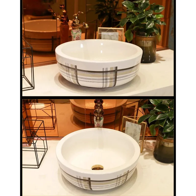 Heavy Duty Round Ceramic Vessel Sink For Modern Bathroom Countertop Slick Porcelain Lavatory Basin No Hassle Above Counter Vanity Bowl Top Shelf Setup With Dope Finish And Clean Lines