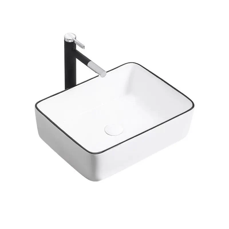 Top Shelf Ceramic Vessel Sink For Luxe Bathrooms Square Countertop Wash Basin Offering Killer Style And Big Time Durability Daily Perfect For Any Snazzy Home Renovation Featuring High Gloss Finish