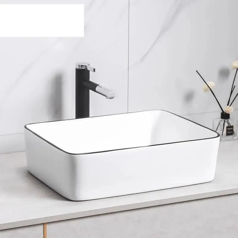 Top Shelf Ceramic Vessel Sink For Luxe Bathrooms Square Countertop Wash Basin Offering Killer Style And Big Time Durability Daily Perfect For Any Snazzy Home Renovation Featuring High Gloss Finish