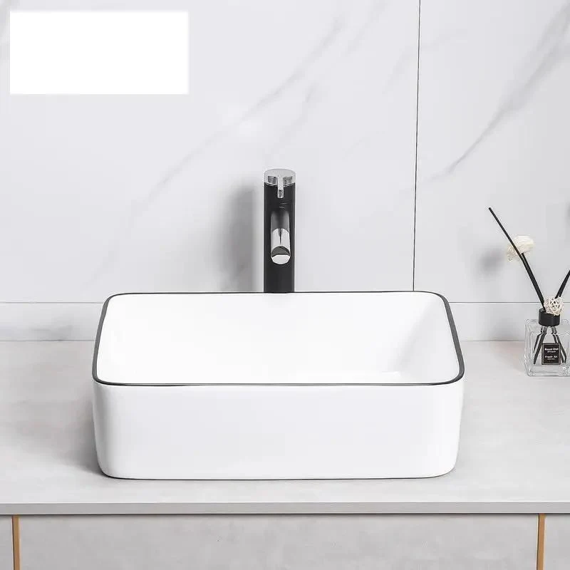 Top Shelf Ceramic Vessel Sink For Luxe Bathrooms Square Countertop Wash Basin Offering Killer Style And Big Time Durability Daily Perfect For Any Snazzy Home Renovation Featuring High Gloss Finish
