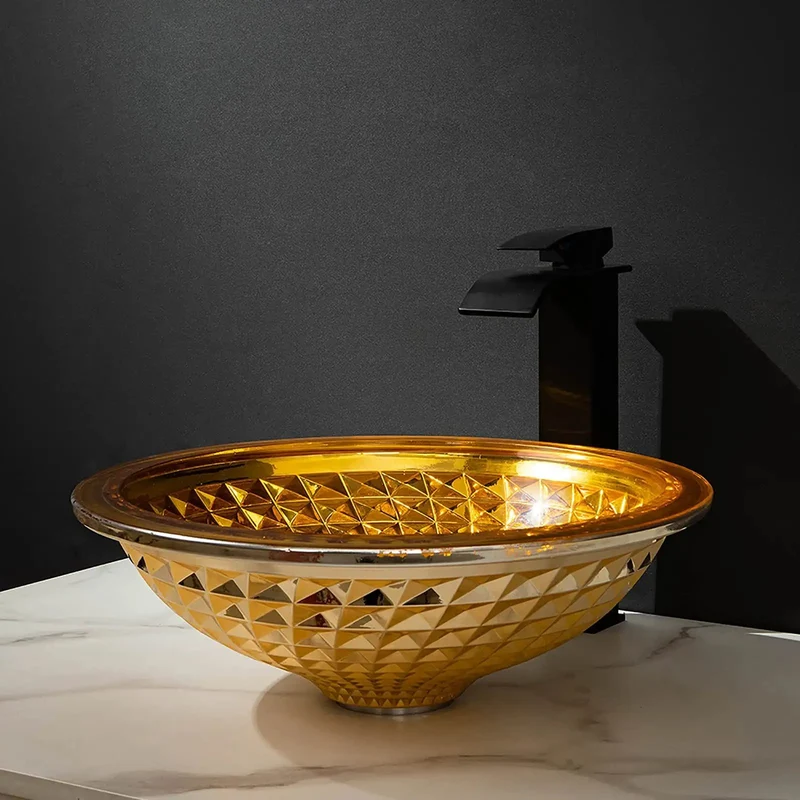 Hella Sturdy Round Vessel Sink With Smooth Waterfall Faucet Kit And Reliable Pop Up Drain Top Pick Above Counter Crystal Glass Basin For Sleek Bathroom Vanity Makeover
