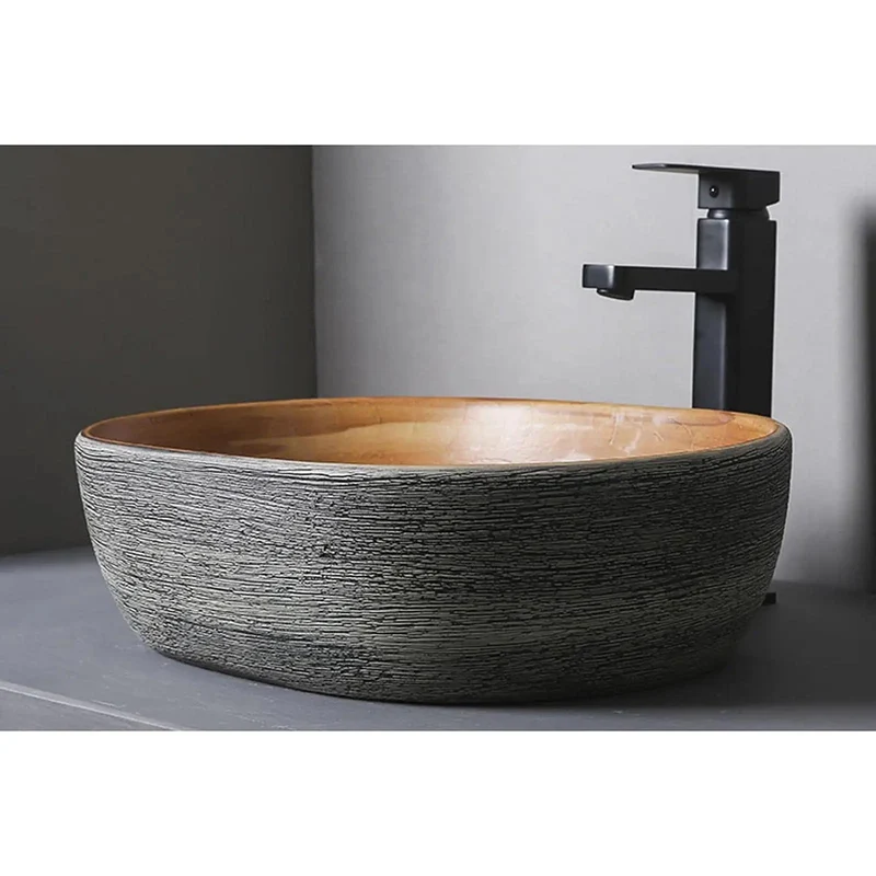 Fresh Handmade Ceramic Countertop Bathroom Sink Oval Vessel Basin Slick Glaze For Daily Routines Straight Up Kitchen Or Bath Game Changer Smooth Surface Space Saving Build Designed To Handle Years Of Everyday Vanity Use Easy Fix Install