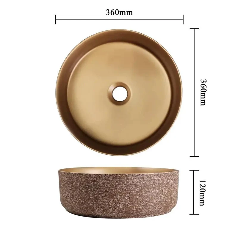 Round Countertop Vessel Sink Made From Premium Ceramic With A Slick Smooth Finish And Classy Artistic Curve Design Perfect For Adding A Touch Of Elegant Luxury To Your Bathroom Or Hotel Style Vanity Setup That Really Turns Heads And Keeps It Real Simple.