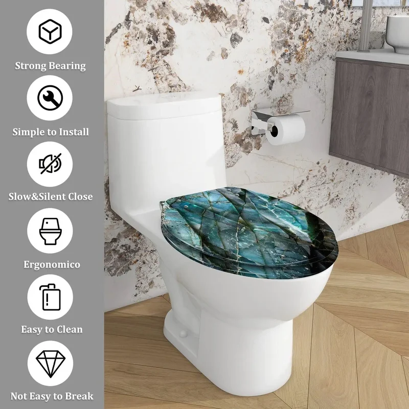 Heavy Duty Elongated Toilet Seat For Bathroom Built Tough With Smooth Padding And Foolproof Adjustable Mounting Hardware For No Fuss Upgrades On Standard American Models