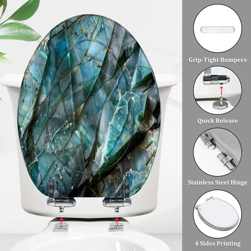 Heavy Duty Elongated Toilet Seat For Bathroom Built Tough With Smooth Padding And Foolproof Adjustable Mounting Hardware For No Fuss Upgrades On Standard American Models