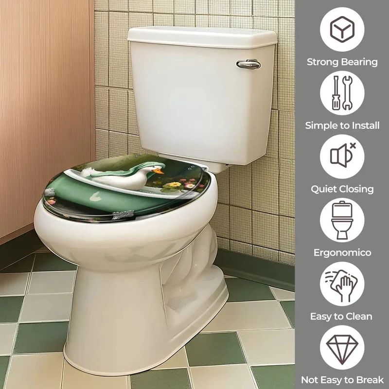 Heavy Duty Resin Toilet Seat For Bathroom With Universal Adjustable Fit For Four To Seven Inch Bolt Centers No Sweat Setup Includes Extra Hardware For A Top Shelf Bath Glow Up