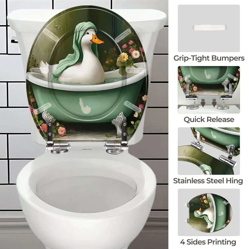 Heavy Duty Resin Toilet Seat For Bathroom With Universal Adjustable Fit For Four To Seven Inch Bolt Centers No Sweat Setup Includes Extra Hardware For A Top Shelf Bath Glow Up