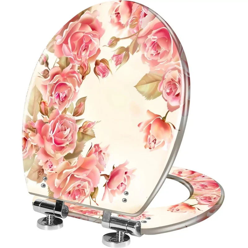 Top Shelf Elongated Resin Toilet Seat With Fully Adjustable Hinges And Universal Skirter Compatible Hardware For Plug And Play Bathroom Decor Refresh
