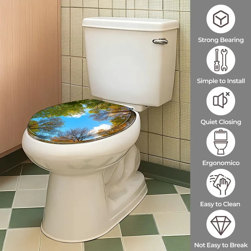 Universal Round Resin Toilet Seat For Bathroom Adjustable Hole Spacing No Sweat Mounting Rock Solid Fits Most Toilets Slick Design Dead Tight Seal Straight Up Grade Heavy Duty Finish