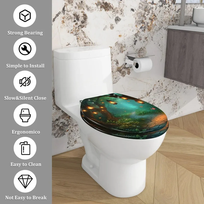 Heavy Duty Elongated Toilet Seat For Bathroom, Real Tough Resin Lid With Quick Lock Hardware, Works Straight With Most Standard Bowls, Rock Solid Build And No Hassle Install For Your House Upgrade