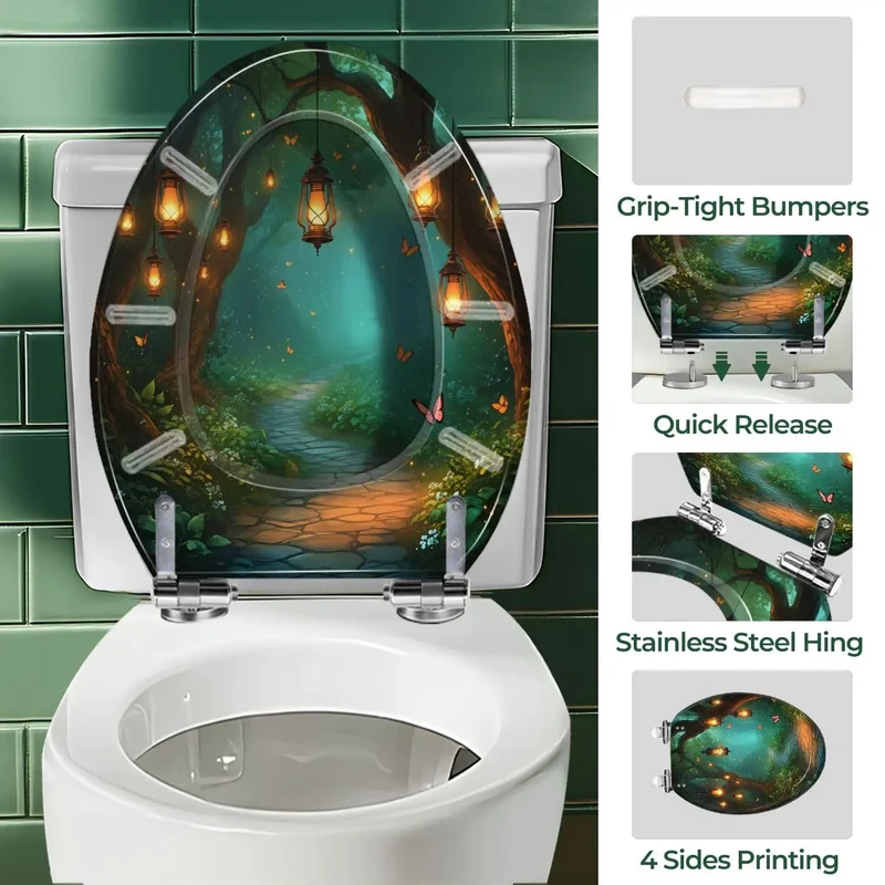 Heavy Duty Elongated Toilet Seat For Bathroom, Real Tough Resin Lid With Quick Lock Hardware, Works Straight With Most Standard Bowls, Rock Solid Build And No Hassle Install For Your House Upgrade