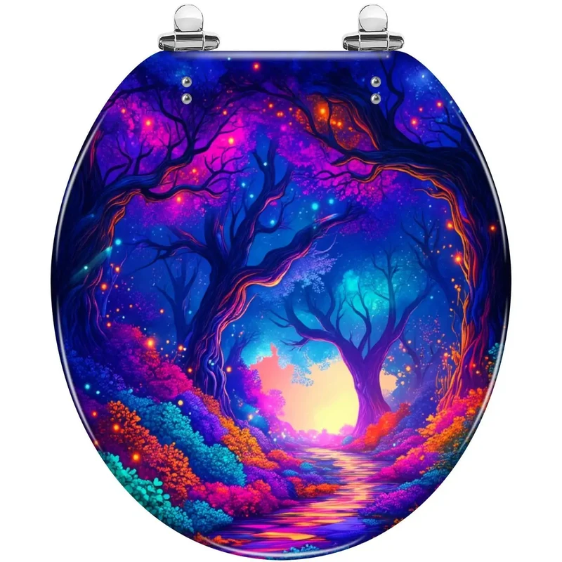 UV Reactive Round Toilet Seat With Universal Adjusting Mount Kit For Instant Bathroom Refresh Clean Lines Dead Simple No Drama Installation Fits Most Standard Models To Score That Fresh New Look Fast