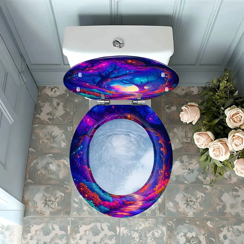 UV Reactive Round Toilet Seat With Universal Adjusting Mount Kit For Instant Bathroom Refresh Clean Lines Dead Simple No Drama Installation Fits Most Standard Models To Score That Fresh New Look Fast