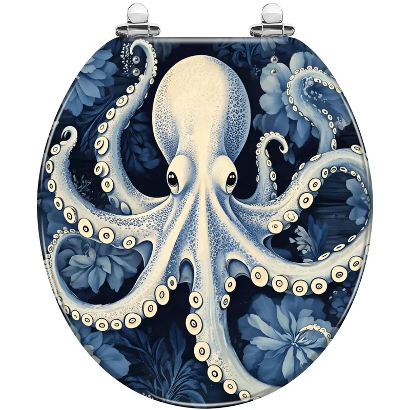 No Sweat Heavy Duty Round Resin Toilet Seat For Bathroom With Adjustable Four To Seven Inch Bolt Hole Spacing Universal Fit Quick Snap Install Smooth Durable Finish