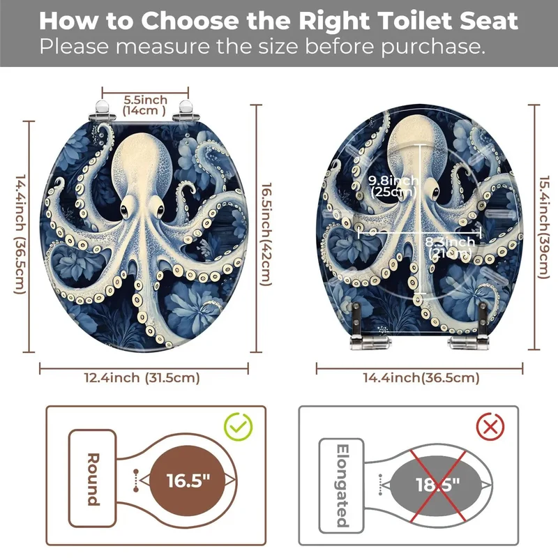 No Sweat Heavy Duty Round Resin Toilet Seat For Bathroom With Adjustable Four To Seven Inch Bolt Hole Spacing Universal Fit Quick Snap Install Smooth Durable Finish
