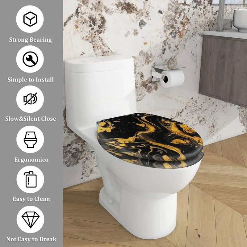 Dead Simple Setup Elongated Resin Toilet Seat Featuring Heavy Duty Quick Release Hinges Designed For All American Standard Toilets Super Easy Clean Smooth Bathroom Essential