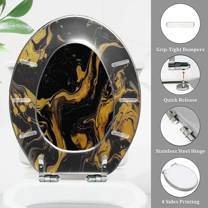 Dead Simple Setup Elongated Resin Toilet Seat Featuring Heavy Duty Quick Release Hinges Designed For All American Standard Toilets Super Easy Clean Smooth Bathroom Essential