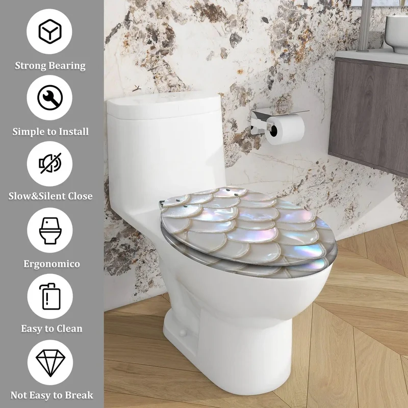 Heavy Duty Elongated Resin Toilet Seat For Bathroom With Universal Fit And Soft Close Design Built Tough For The Daily Grind Quick Setup Hardware Included Clean Lines That Look Sharp On Any Fixture And Handles Heavy Use Without Skipping A Beat