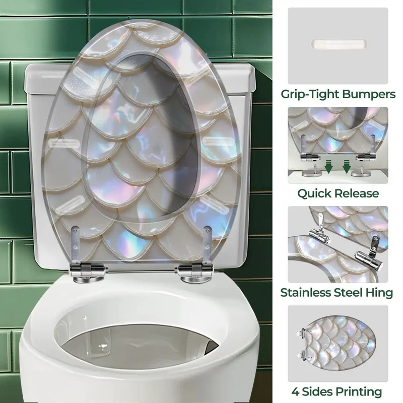 Heavy Duty Elongated Resin Toilet Seat For Bathroom With Universal Fit And Soft Close Design Built Tough For The Daily Grind Quick Setup Hardware Included Clean Lines That Look Sharp On Any Fixture And Handles Heavy Use Without Skipping A Beat