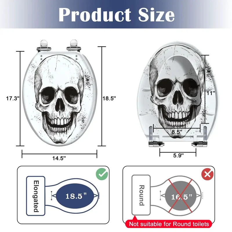 Elongated Resin Toilet Seat Boasting Zero Fuss Adjustable Hinges For A Rock Solid Fit In Any Bathroom Measuring 18.5 Inches By 14.5 Inches With Top Shelf Durability And A Sleek Smooth Finish You Will Love.