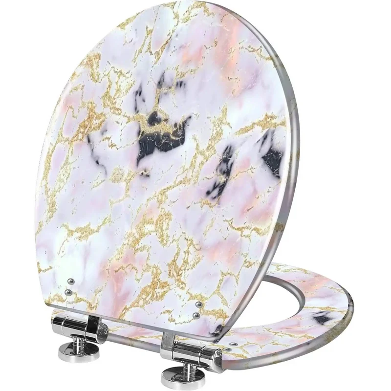 Smooth Ride Elongated Resin Toilet Seat For Bathroom Zero Drama Quick Release Hinges And Adjustable American Standard Fit Compatible With Skirter Design Toilets For Easy Home Swaps