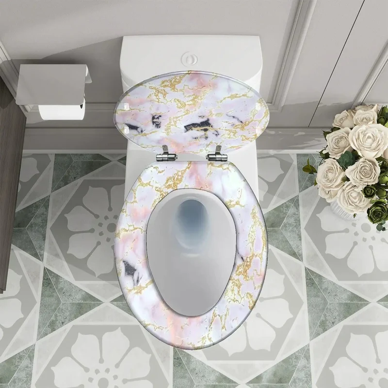 Smooth Ride Elongated Resin Toilet Seat For Bathroom Zero Drama Quick Release Hinges And Adjustable American Standard Fit Compatible With Skirter Design Toilets For Easy Home Swaps